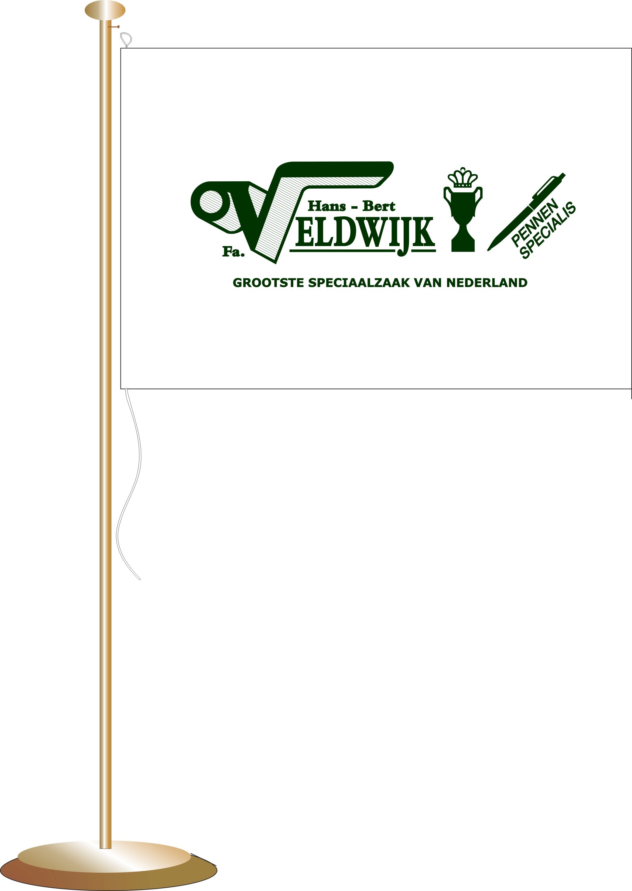 Tafelvlag 10x15cm  1 kleur opdruk