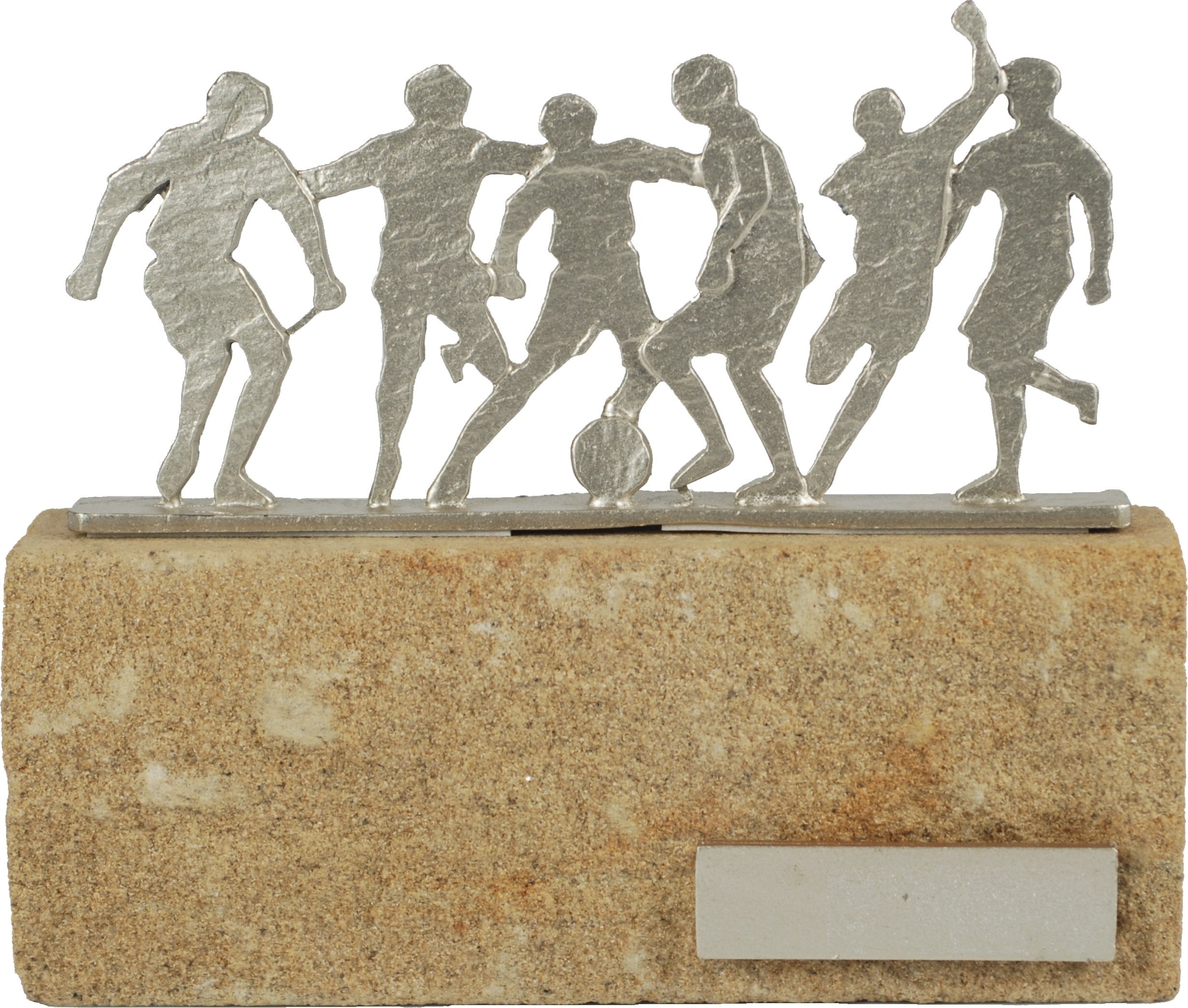 Luxe trofee met voetballers / voetbal 17cm WBEL 606