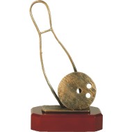 Luxe trofee bowlingbal met kegel 24,5cm WBEL 167B