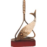 Luxe trofee vis in visnet / visser 26,5cm WBEL 191B