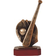 Luxe trofee honkbal / honkballer / honkbalstick met handschoen 27,5cm WBEL 199B