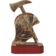 Luxe trofee brandweerhelm met bijl 24cm WBEL 270B