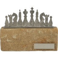 Luxe trofee schaken / schaakspel 16cm WBEL 607