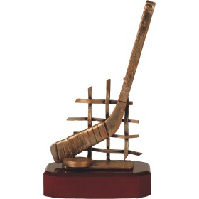 Luxe trofee hockey / hockeystick met puck en net 25,5cm WBEL 227B